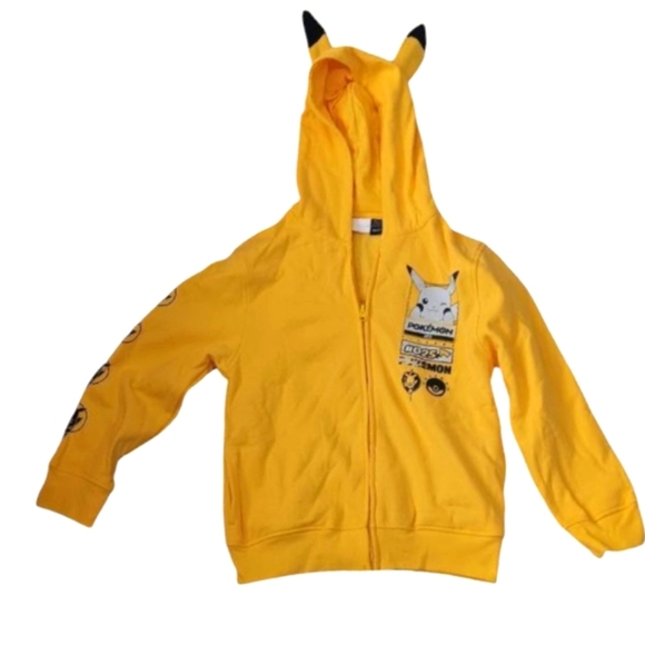 Pokemon Kids Pikachu Yellow Hoodie Size S NWT - Picture 1 of 9